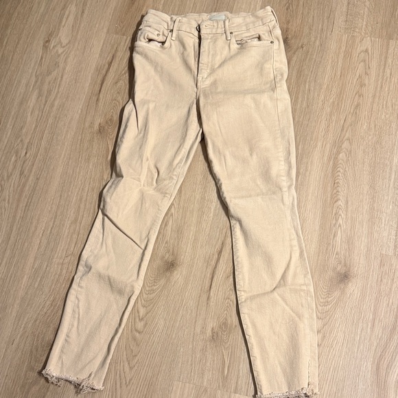 MOTHER Women's Cropped Tan Jeans - Picture 1 of 6